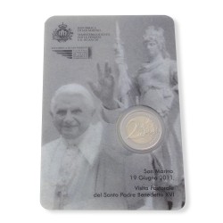 2 Euro Coincard San Marino 2011 - Papstbesuch Benedikt XVI., pfr.