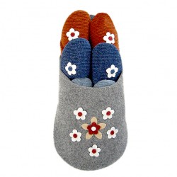 G�stepantoffeln mit "Blume" im 6-er Set