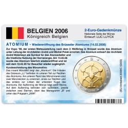M�nzkarte f�r 2-Euro Gedenkm�nze Belgien 2006