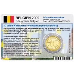 M�nzkarte f�r 2-Euro Gemeinschaftsm�nze Belgien 2009