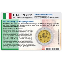 M�nzkarte f�r 2-Euro Gedenkm�nze Italien 2011