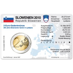 M�nzkarte f�r 2-Euro Gedenkm�nze Slowenien 2010