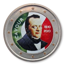 Farbige 2 Euro Sonderm�nze Italien 2010 "Camillo Benso von Cavour"