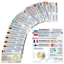 Set - alle M�nzkarten von 2011 f�r 2-Euro Gedenkm�nzen