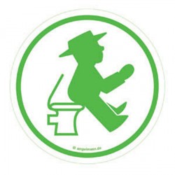 Aufkleber Wegweiser Sitzpinkler - Ampelmann