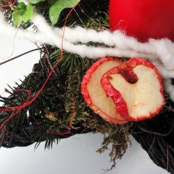 Weihnachtsgesteck Seegrassternschale mit Kerze