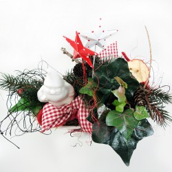 Weihnachtsgesteck im Keramiktopf mit Stern