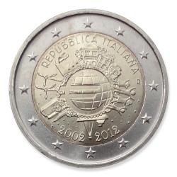 2 Euro Gedenkm�nze Italien 2012 - 10 Jahre Euro Bargeld pfr. lose
