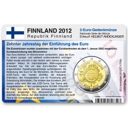 M�nzkarte f�r 2-Euro Gemeinschaftsm�nze Finnland 2012