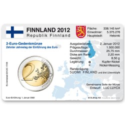 M�nzkarte f�r 2-Euro Gemeinschaftsm�nze Finnland 2012
