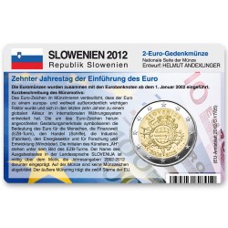M�nzkarte f�r 2-Euro Gemeinschaftsm�nze Slowenien 2012