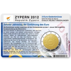 M�nzkarte f�r 2-Euro Gemeinschaftsm�nze Zypern 2012