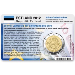 M�nzkarte f�r 2-Euro Gemeinschaftsm�nze Estland 2012