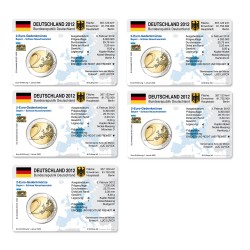Set - 5 M�nzkarten Deutschland f�r 2-Euro Gedenkm�nzen 2012 A - J