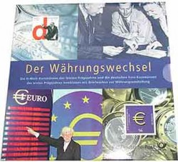 Kursm�nzensatz Deutschland W�hrungswechsel Briefmarken - M�nzen