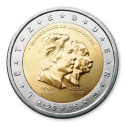 2 Euro Gedenkm�nze Luxemburg 2005  Gro�herzog Adolphe pfr.