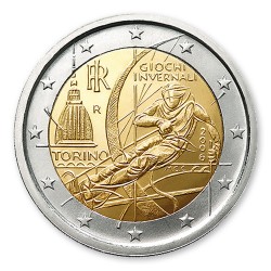 2 Euro Gedenkm�nze Italien 2006 Winter-Olympiade Turin pfr.