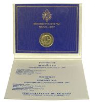 2 Euro Gedenkm�nze Vatikan 2007 - Papst Benedikt XVI. ST im Originalblister