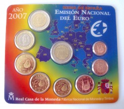 Kursm�nzensatz Spanien 2007 - Jahressatz mit 2 Euro Gedenkm�nze ST