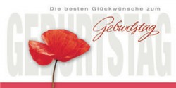 Geburtstagskarte mit Mohnblume