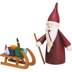 R�ucherfigur "Weihnachtswichtel mit Schlitten"