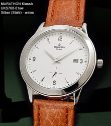 Kronsegler Glash�tte<br>MARATHON Klassik Edelstahl weiss