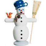 R�ucherfigur "Schneemann mit blauem Topf"