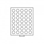 M�nzbox 35 runde F�cher mit 30 mm �, rauchfarben
