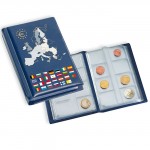 M�nzen-Taschenalbum mit 12 M�nzbl�ttern f�r 12 komplette Euro-Kursm�nzens�tze, blau