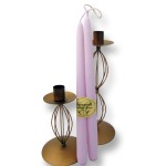 2 Leuchter-Kerzen "Romantik" Farbe: Flieder