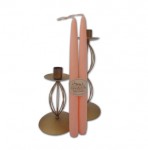 2 Leuchter-Kerzen "Romantik" Farbe: Apricot