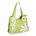 Tasche Strandtasche beige mit Blumenmuster