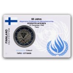 2 EUR limitierte Info-Coincard Finnland 2008 - 60 Jahre Menschenrechte pfr.