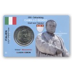 2 EUR limitierte Info-Coincard Italien 2010 - 200. Geburtstag von Camillo Benso pfr.