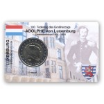 2 EUR limitierte Info-Coincard Luxemburg 2005 - Todestag Gro�herzog Adolphe pfr.