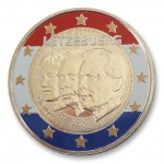 Farbige 2 Euro Sonderm�nze Luxemburg 2011 - Henri & Jean pfr.