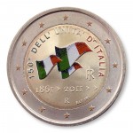 Farbige 2 Euro Sonderm�nze Italien 2011 - 150 Jahre Republik pfr.