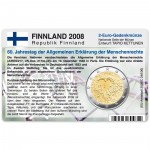 M�nzkarte f�r 2-Euro Gedenkm�nze Finnland 2008