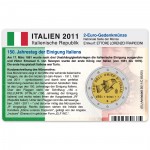 M�nzkarte f�r 2-Euro Gedenkm�nze Italien 2011