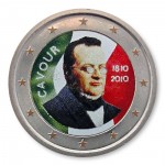 Farbige 2 Euro Sonderm�nze Italien 2010 "Camillo Benso von Cavour"