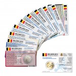 Set - alle M�nzkarten Belgien f�r 2-Euro Gedenkm�nzen