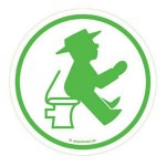 Aufkleber Wegweiser Sitzpinkler - Ampelmann