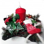 Weihnachtsgesteck Seegrassternschale mit Kerze