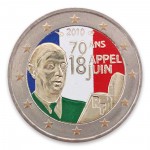 Farbige 2 Euro Sonderm�nze Frankreich 2010 - Appell vom 18. Juni pfr.