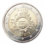 2 Euro Gedenkm�nze Malta 2012 - 10 Jahre Euro Bargeld pfr. lose