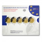 5x2 Euro Gedenkm�nzenset Deutschland 2012 - 10 Jahre Euro Bargeld PP im Blister