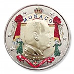 Farbige 2 Euro Sonderm�nze Monaco 2011 - F�rst Albert II pfr.
