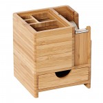 Stiftebox mit Klebefilm-Abroller Bambus