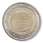 2 Euro Gedenkm�nze Frankreich 2009 - 10 Jahre WWU pfr. lose