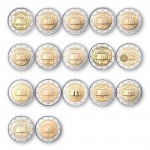 17x2 Euro Gedenkm�nzen 2007 - 50 Jahre R�mische Vertr�ge pfr. lose